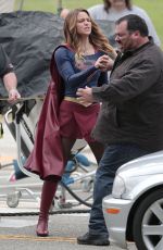 MELISSA BENOIST on the Set of Supergirl in Los Angeles 10/28/2015