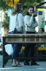MILA KUNIS Out for Lunch at Cocina Condesa in Studio City 11/12/2015