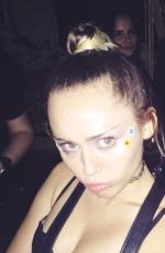 MILEY CYRUS Leaves Up and Down Nightclub in New York 11/28/2015