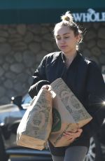 MILEY CYRUS Shopping at Whole Foods market in Los Angeles 11/05/2015
