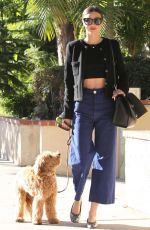 MIRANDA KERR Walks Her Dog Out in Los Angeles 11/21/2015