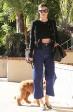 MIRANDA KERR Walks Her Dog Out in Los Angeles 11/21/2015