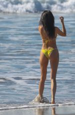 NICOLE WILLIAMS in Bijini on the Set of a Photoshoot at a Beach in Los Angeles 11/13/2015