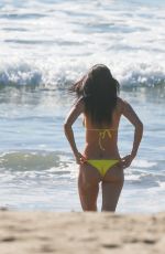 NICOLE WILLIAMS in Bijini on the Set of a Photoshoot at a Beach in Los Angeles 11/13/2015