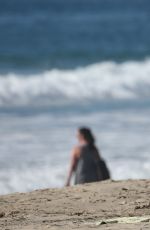 NICOLE WILLIAMS in Bijini on the Set of a Photoshoot at a Beach in Los Angeles 11/13/2015