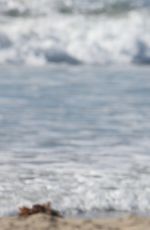 NICOLE WILLIAMS in Bijini on the Set of a Photoshoot at a Beach in Los Angeles 11/13/2015
