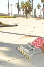 PHOEBE PRICE and ANA BRAGA Rollerblade in Venice Beach 11/20/2015