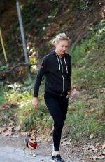 PORTIA DE ROSSI Walks Her Dog in Los Angeles 11/15/2015