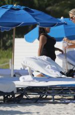 Pregnant KAROLINA KURKOVA in Bikini at a Beach in Miami 11/01/2015