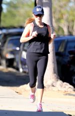 REESE WITHERSPOON Out Jogging in Los Angeles 11/03/2015