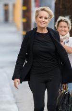 SHARON STONE Arrives at Jimmy Kimmel Live in Los Angeles 11/03/2015