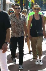 SHARON STONE at Her Hotel with Friends Having Lunch in Miami 11/08/2015