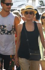 SHARON STONE at Her Hotel with Friends Having Lunch in Miami 11/08/2015