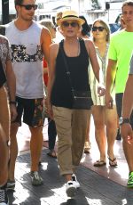 SHARON STONE at Her Hotel with Friends Having Lunch in Miami 11/08/2015