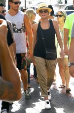 SHARON STONE at Her Hotel with Friends Having Lunch in Miami 11/08/2015