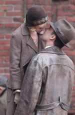 SIENNA MILLER on the Set of Live by Night Movie in Boston 11/23/2015