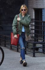 SIENNA MILLER Out in New York 11/22/2015