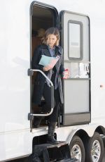 SOPHIA BUSH on the Set of Chicago P.D. in Chicago 11/19/2015