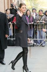 STANA KATIC Leaves Good Morning America Studios 11/10/2015