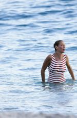 UMA THURMAN at a Beach Bar on Shell Beach 11/16/2015