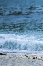 UMA THURMAN at a Beach Bar on Shell Beach 11/16/2015