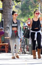 VANESSA and STELLA HUDGENS at Aroma Coffee & Tea in Los Angeles 11/06/2015