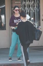 VANESSA and STELLA HUDGENS Leaves Aroma Coffee & Tea in Los Angeles 11/13/2015