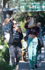 VANESSA and STELLA HUDGENS Leaves Aroma Coffee & Tea in Los Angeles 11/13/2015