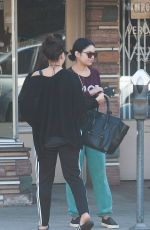 VANESSA and STELLA HUDGENS Leaves Aroma Coffee & Tea in Los Angeles 11/13/2015
