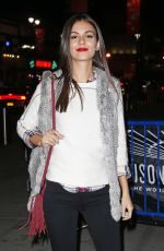 VICTORIA JUSTICE Arrives at Maple Leafs Rangers Game in New York 11/15/2015