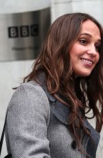 ALICIA VIKANDER Arrives at BBC Studios in London 12/08/2015