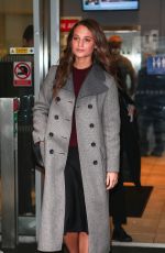 ALICIA VIKANDER Arrives at BBC Studios in London 12/08/2015