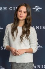 ALICIA VIKANDER at The Danish Girl Photocall in Berlin 12/10/2015