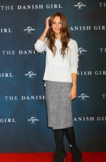 ALICIA VIKANDER at The Danish Girl Photocall in Berlin 12/10/2015