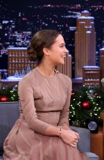 ALICIA VIKANDER at The Tonight Show woth Jimmy Fallon in New York 12/16/2015