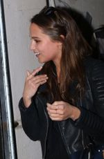 ALICIA VIKANDER Leaves The Huffington Post Studios in New York 12/15/2015