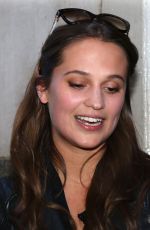 ALICIA VIKANDER Leaves The Huffington Post Studios in New York 12/15/2015