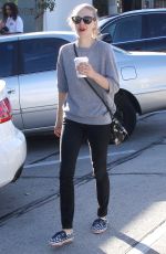AMANDA SEYFRIED Leaves Gracias Madre in West Hollywood 12/27/2015