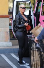AMBER ROSE at a Nail Salon in Los Angeles 12/29/2015