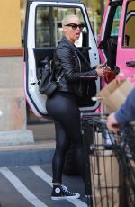 AMBER ROSE at a Nail Salon in Los Angeles 12/29/2015