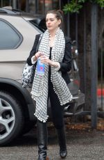 ANNE HATHAWAY Out and About in Los Angeles 12/22/2015