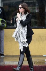 ANNE HATHAWAY Out and About in Los Angeles 12/22/2015