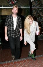 AVRIL LAVIGNE Leaves The Sunset Marquis in West Hollywood 12/12/2015