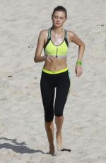 BEHATI PRINSLOO on the Set of a Photoshoot at the Beach in St. Barths 12/10/2015