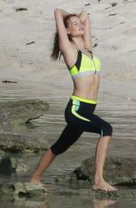 BEHATI PRINSLOO on the Set of a Photoshoot at the Beach in St. Barths 12/10/2015