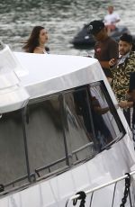 BELLA HADDID Arrives on the DJ Khaled Yacht in Miami 12/28/2015