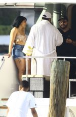 BELLA HADDID Arrives on the DJ Khaled Yacht in Miami 12/28/2015
