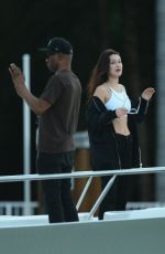 BELLA HADID in Tank Top at a Boat in Miami 12/28/2015