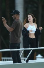 BELLA HADID in Tank Top at a Boat in Miami 12/28/2015