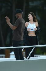 BELLA HADID in Tank Top at a Boat in Miami 12/28/2015